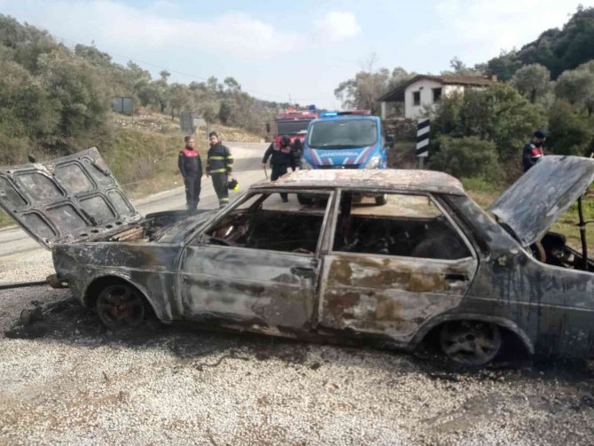 Aydın’da Otomobil Küle Döndü
