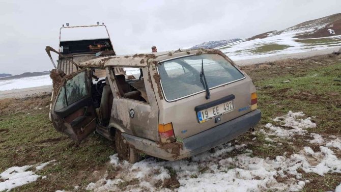 Çorum’da Kontrolden Çıkan Otomobil Takla Attı: 1 Yaralı