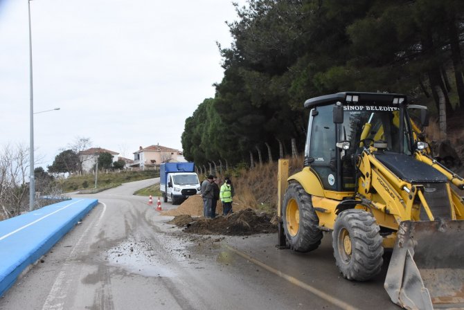 Sinop’ta Şebeke Suyu Borusu Patladı