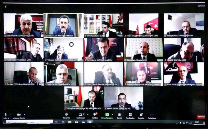 Aslan, Müdürlerle Online Toplantı Yaptı