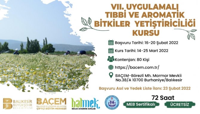 Baçem’de Tıbbi Ve Aromatik Bitkiler Yetiştiriciliği Kursu