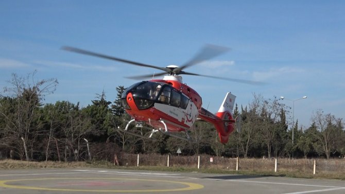 Beyin Kanaması Geçiren Hastanın Yardımına Ambulans Helikopter Yetişti