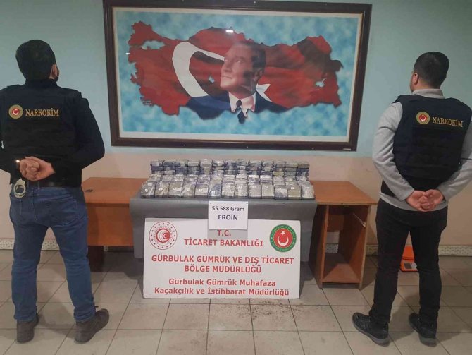 Gürbulak Sınır Kapısı’nda 55 Kilogram Eroin Ele Geçirildi