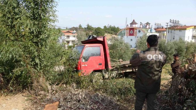 Ağaç Katliamında Kesilen Ağaçları Taşıyan Kamyon Önce Güvenlik Kameralarına. Sonra Jandarmaya Yakalandı