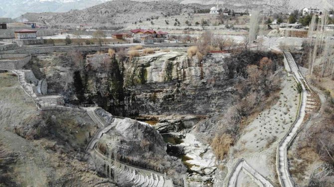 Asya Ve Avrupa’nın En Yüksek Şelalesi Olan Tortum Şelalesi’nde Bir Damla Su Kalmadı