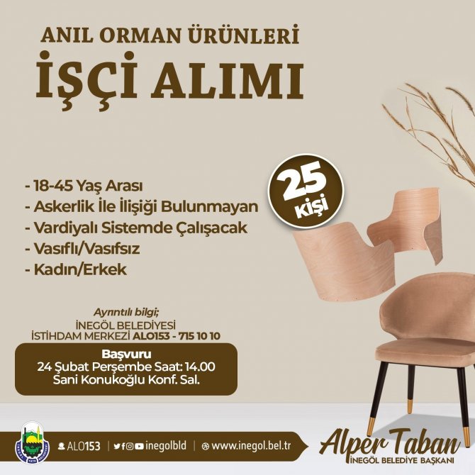 İ̇negöl Belediyesi 25 Personelin Daha Alınacağını Duyurdu