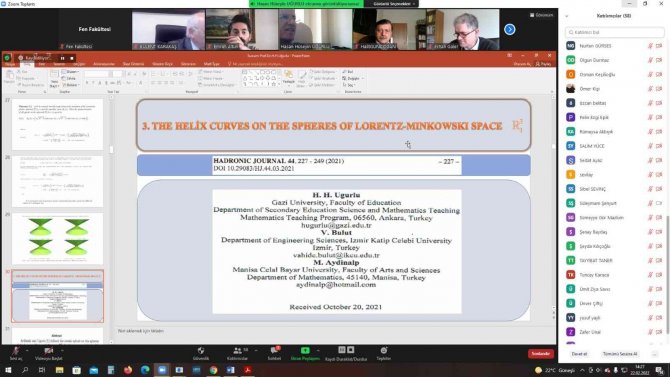 Uzay-zaman (Lorentz - Minkowski Uzayları) Sempozyumu