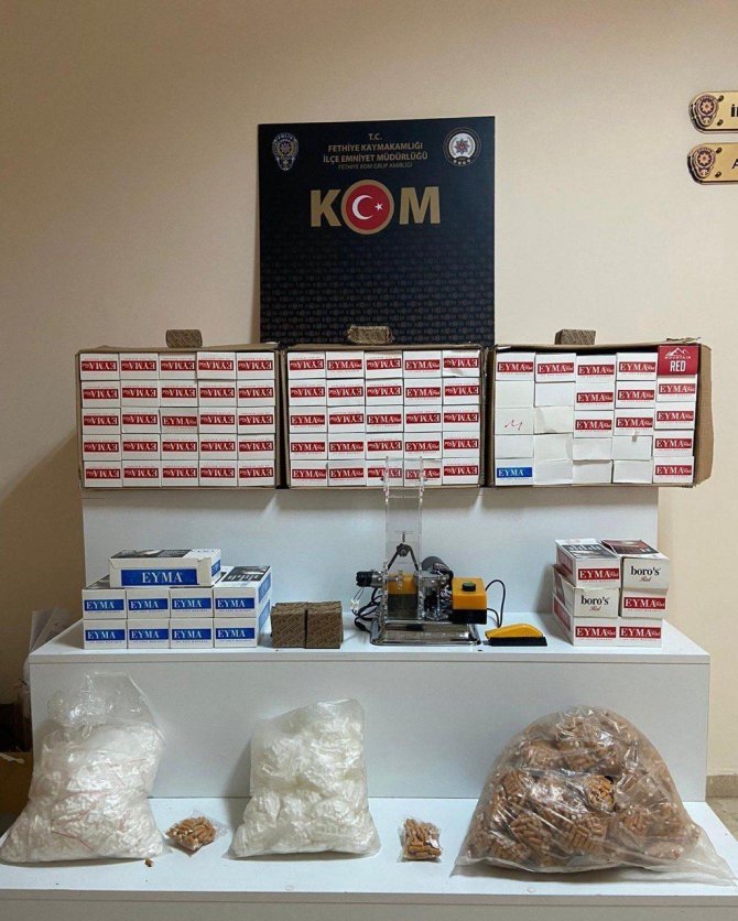 Fethiye’de Kaçak İçki Ve Makaron Operasyonu