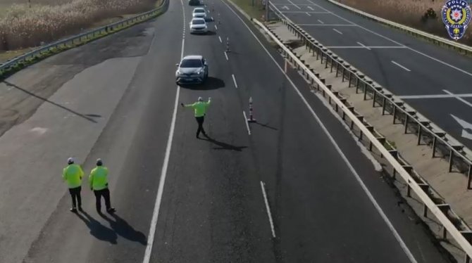 Tekirdağ - İ̇stanbul Yolunda Dron Destekli Uygulama
