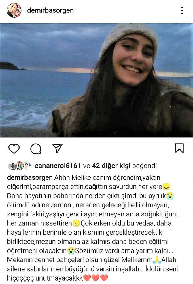 Yurt Odasında Ölü Bulunan Melike’nin Öğretmeninden Yürek Yakan Paylaşım
