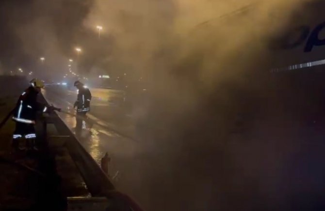 Yakıt Tankerindeki Yangını İtfaiye Söndürdü