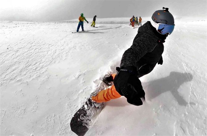 Van’daki Snowboard Tutkunlarından Nefes Kesen Gösteri