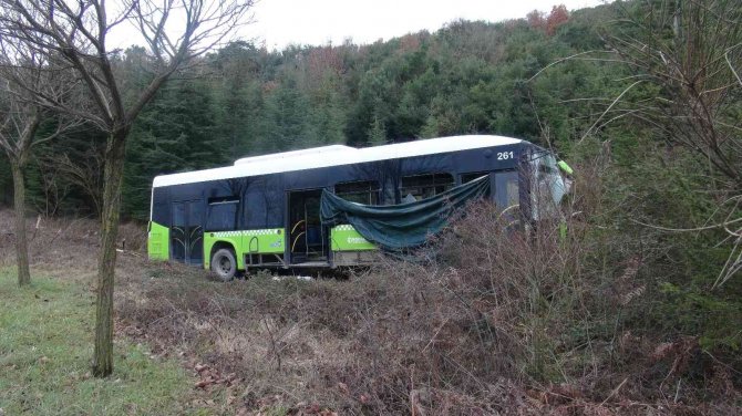 Yoldan Çıkan Yolcu Otobüsü Ormanlık Alana Uçtu: 2 Yaralı