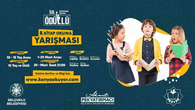 Selçuklu Belediyesi Ödüllü Kitap Okuma Yarışmasına Başvurular Başladı