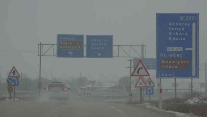 Aksaray’ın Yüksek Kesimlerinde Kar Yağışı