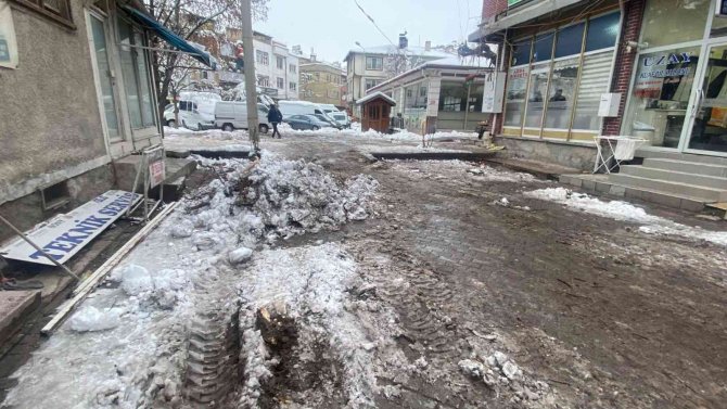 Kar Nedeniyle Direkleri Çöken Asma Ağacını Kökünden Kestiler