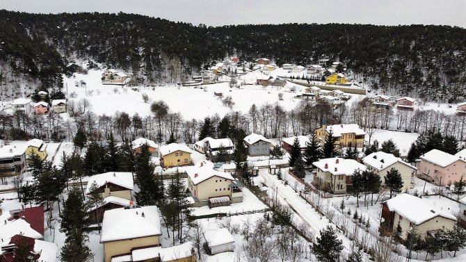 Çamiçi Yaylasında Beyaz Örtü Havadan Görüntülendi