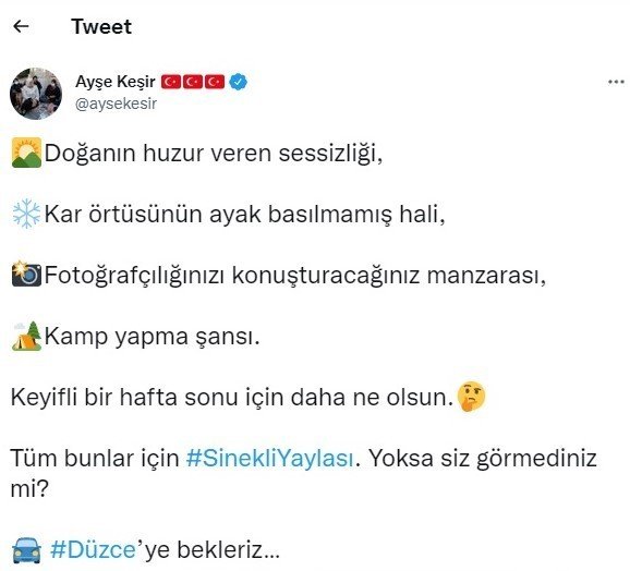 Milletvekili Ayşe Keşir, Doğaseverleri Sinekli Yaylasına Davet Etti