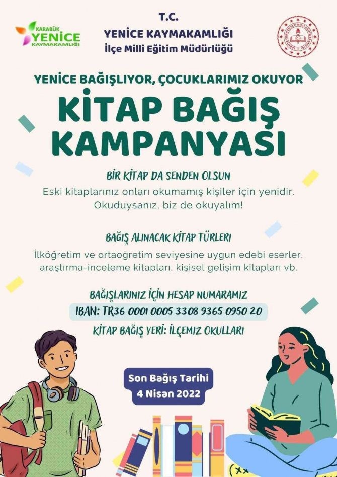 ‘Yenice Bağışlıyor, Çocukları Okuyor’ Kampanyası