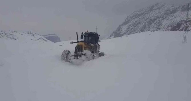 Siirt’te Kar 14 Köy Yolunu Ulaşıma Kapattı