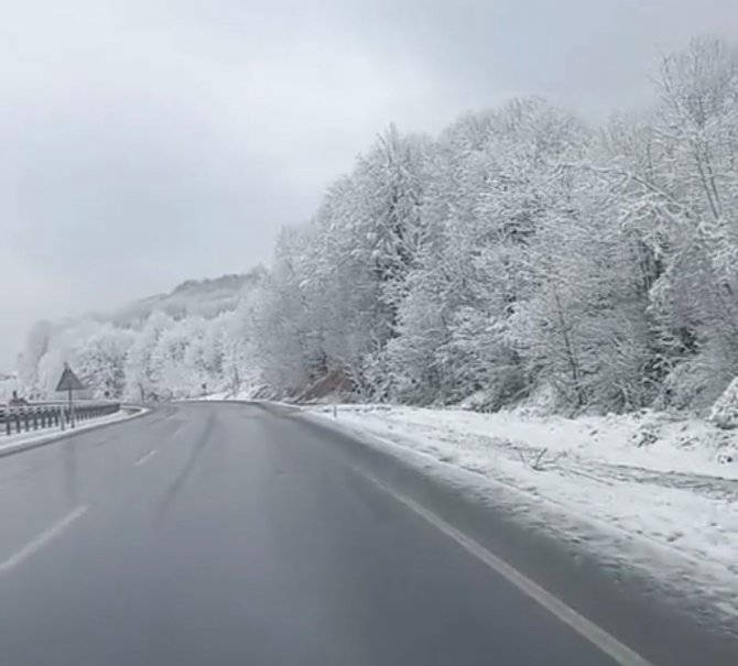 Zonguldak’ın Yüksek Kesimlerinde Kar Etkili Oldu