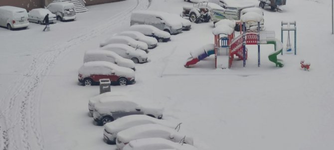 Aşkale’de Kartpostallık Kar Görüntüleri