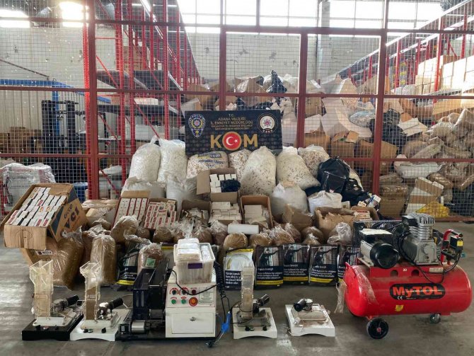 Adana’da 13 Milyon Kaçak Makaron Ele Geçirildi