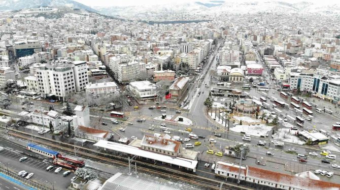 Balıkesir’in Kar Güzelliği Havadan Görüntülendi