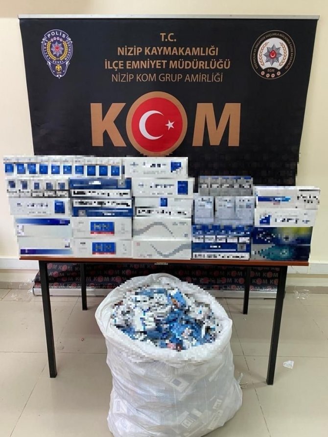 Gaziantep’te Kaçak Bin 819 Paket Sigara İle 22 Bin Adet Makaron Ele Geçirildi