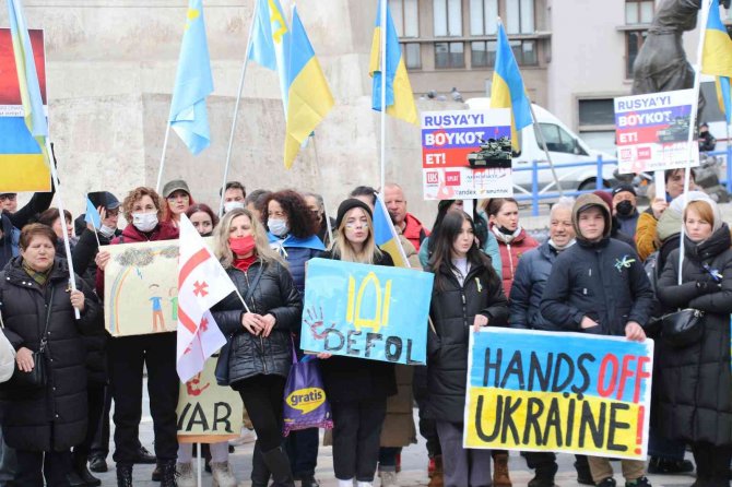 Rusya Ukrayna Savaşı Ankara’da Üçüncü Kez Protesto Edildi