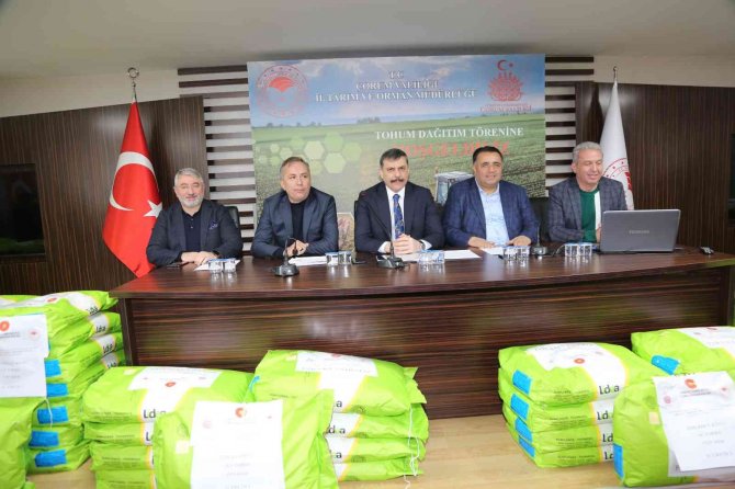 Çorum’da Üreticilere Yağlı Ayçiçek Tohumu Dağıtıldı