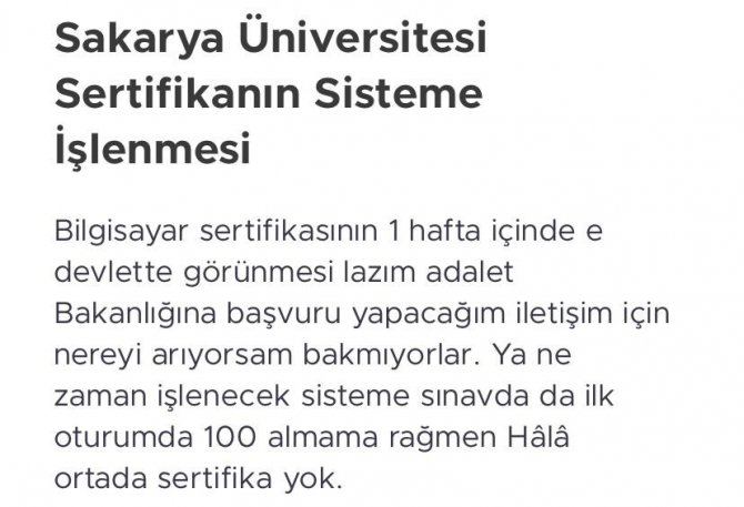 Saü’den Aldıkları Sertifikalar Sisteme İşlenmeyince Mağdur Oldular
