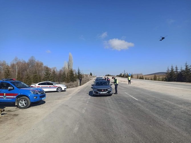 Helikopter Destekli Trafik Denetimi Yapıldı