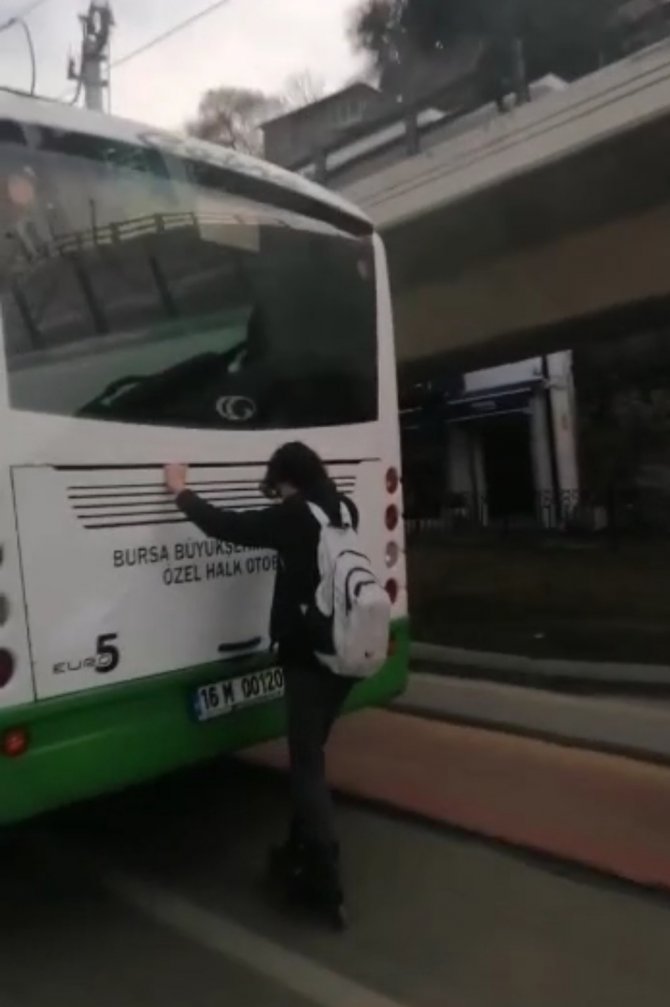 Bursa’da Tehlikeli Yolculuk Kameraya Yansıdı