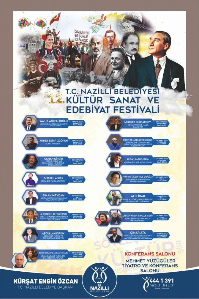 Nazilli Belediyesi 12. Kültür Sanat Ve Edebiyat Festivali Başlıyor