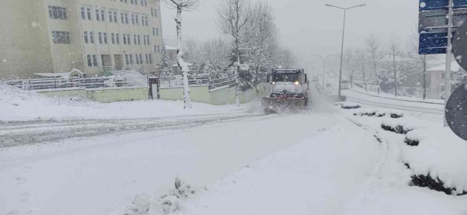 Araçlar Yollarda Kaydı, Düzce Beyaz Örtü İle Kaplandı