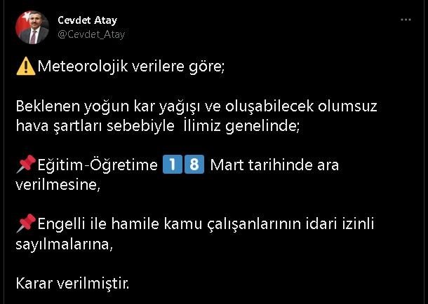 Düzce’de Eğitime Kar Engeli