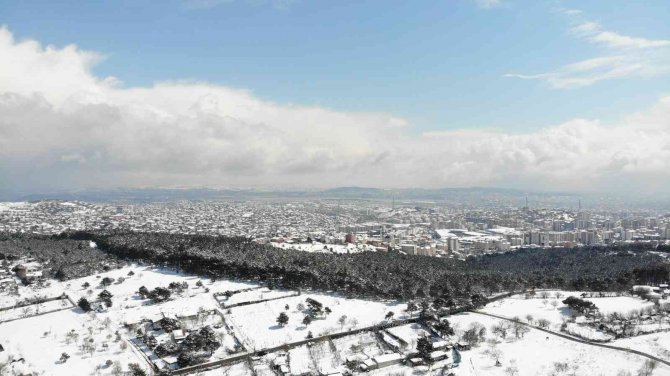 Beyaza Bürünen Aydos Ormanı’ndan Eşsiz Görüntüler