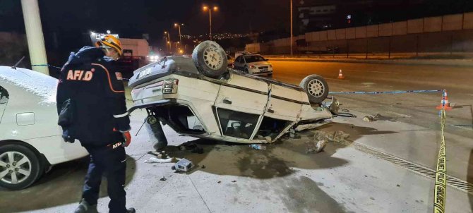 210 Promil Alkollü Sürücü Otomobille Takla Attı