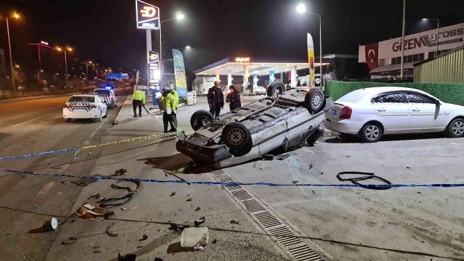 210 Promil Alkollü Sürücü Otomobille Takla Attı