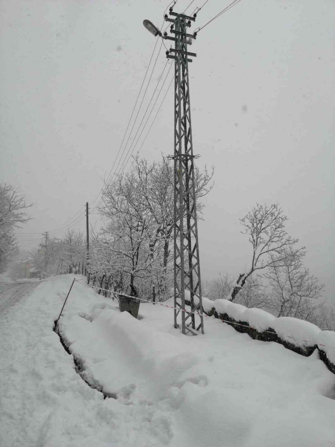 Ordu’da Yaşanan Heyelanda Elektrik Direğinin Yıkılma Anı Kamerada