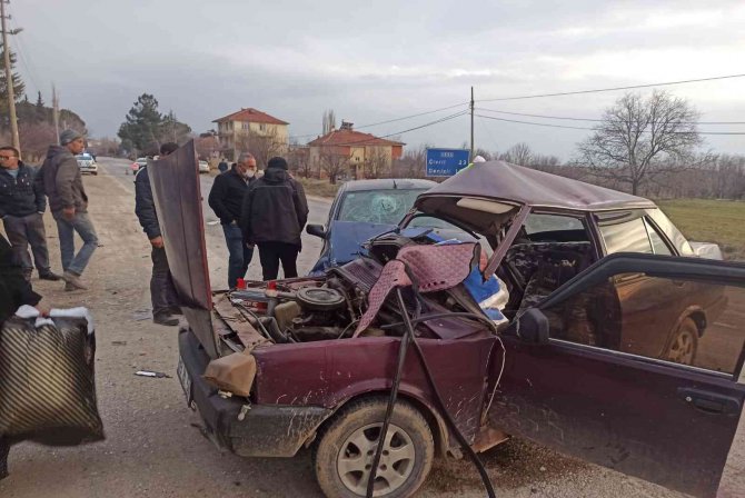 Köpeğe Çarpmamak İçin Manevra Yapan Otomobil Kaza Yaptı