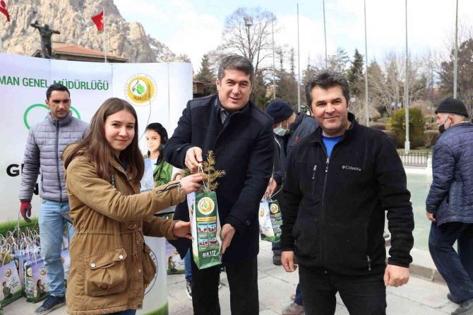 Afyonkarahisar’da 5 Bin Fidan Dağıtıldı