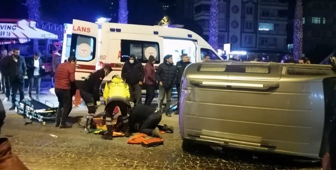 Kontrolden Çıkan Araç Takla Attı 1 Yaralı