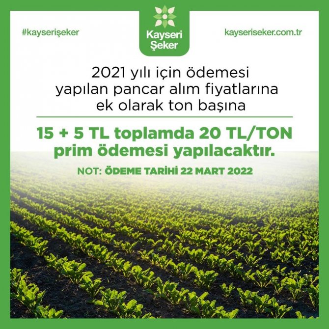 Kayseri Şeker’den Çiftçisine ‘Bahar Müjdesi’