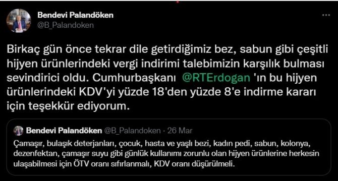 Tesk Başkanı Palandöken: “Hijyen Ürünlerindeki Vergi İndirimi Talebimizin Karşılık Bulması Sevindirici Oldu”