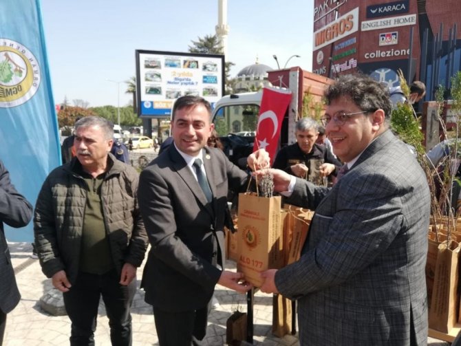 Biga’da Ücretsiz Fidan Dağıtıldı