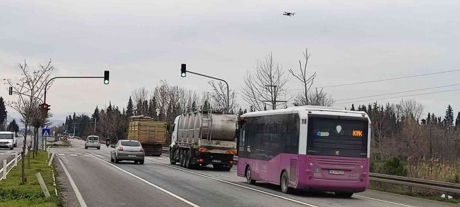 Jandarma Trafiği Havadan Drone İle Denetledi