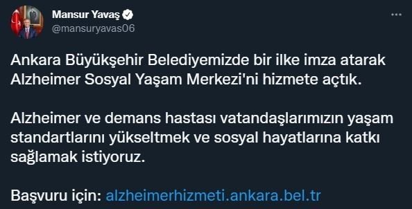 Ankara’da Alzheimer Sosyal Yaşam Merkezi Açıldı