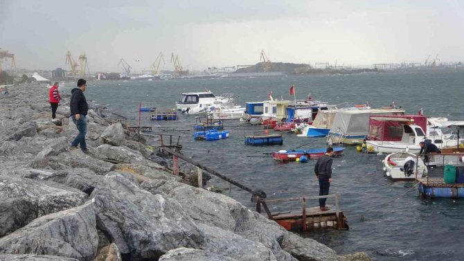 Pendik’te Vatandaşlar Şiddetli Dalgalarla Fotoğraf Çekindi
